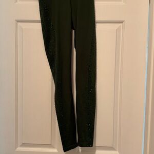 Green Leggings and Sport  Bra with Sparkle Detail